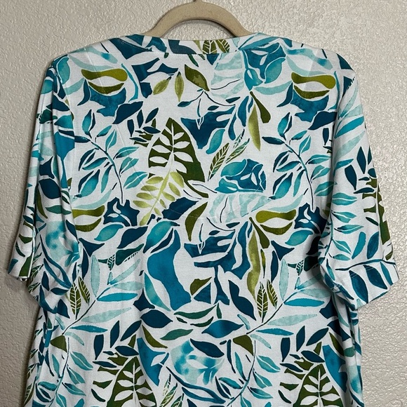 Chico's 100% Pima Cotton Palms Everyday V-neck Short Sleeves Tee, Sz Large - Picture 7 of 11